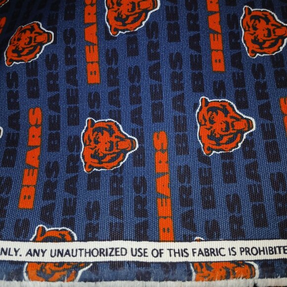 5 Yards NFL Chicago Bears Cotton Canvas Fabric Fabric Traditions BLue Orange - Picture 5 of 11